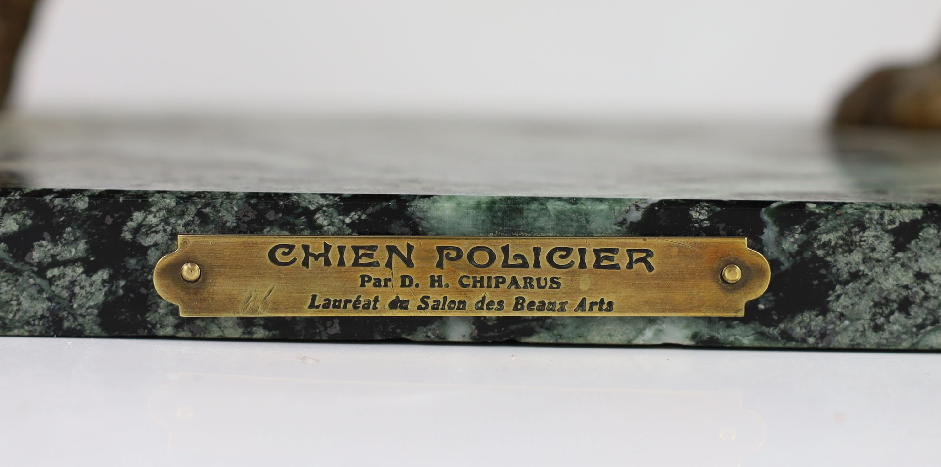 Demetri Chiparus. A gilt bronze model 'Chien Policier', height 40cm width 46cm